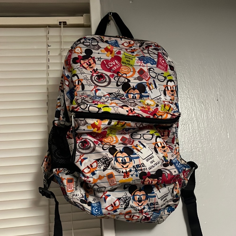 Disney backpack nerds rock brains are beautiful Mickey and friends
